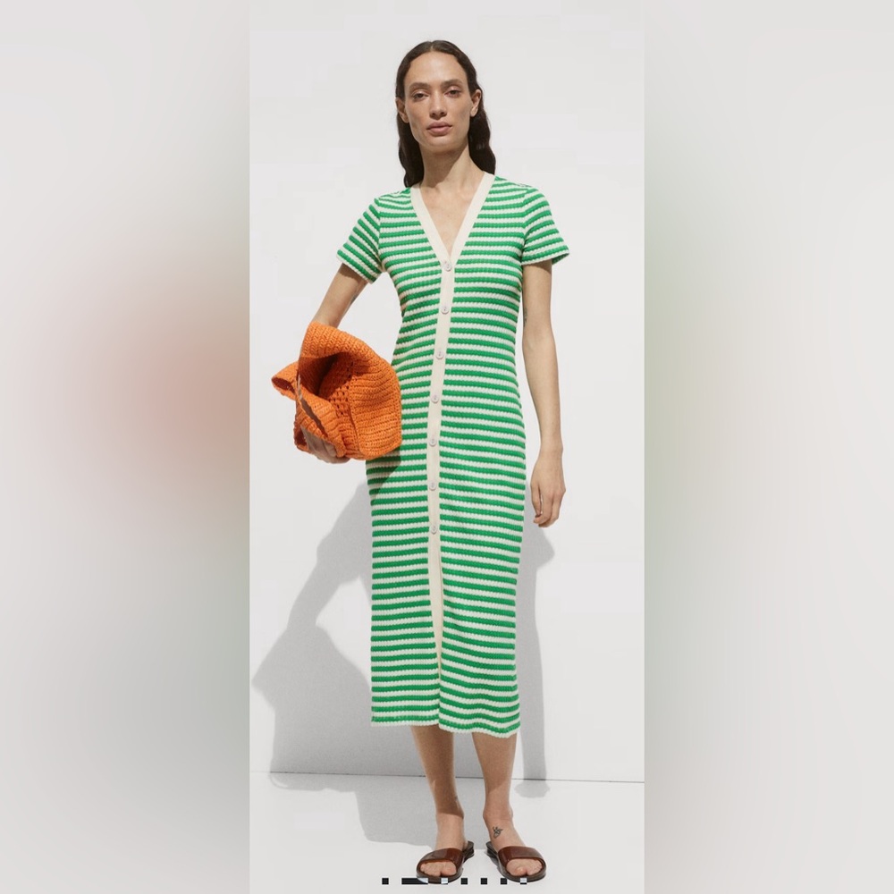 NWT MANGO BUTTON CROCHET DRESS